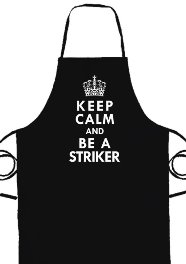 Kötény Keep calm striker fekete