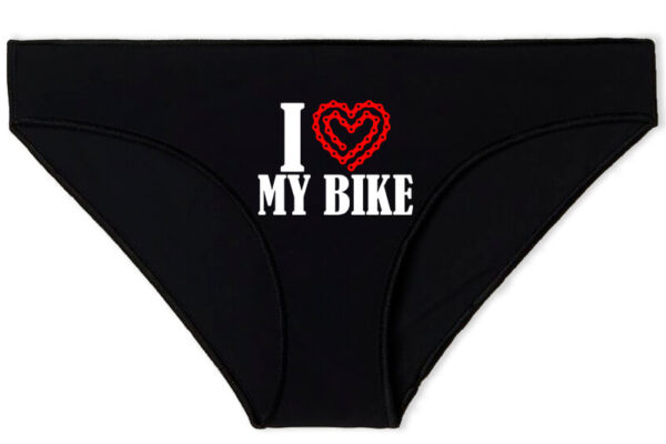 Női bugyi I love my bike fekete