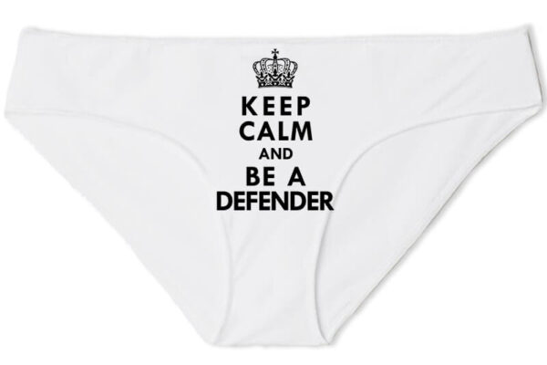 Női bugyi Keep calm defender fehér