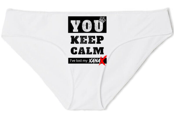 Női bugyi Keep calm Xanax fehér
