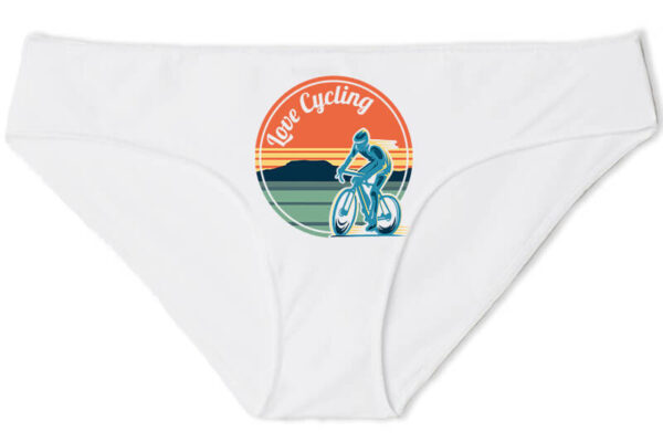 Női bugyi Love cycling fehér