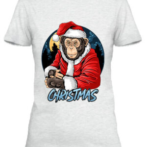 Karácsonyi Mikulás majom – Női póló
