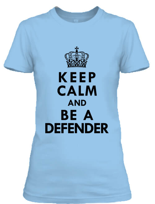 Női póló Keep calm defender égkék