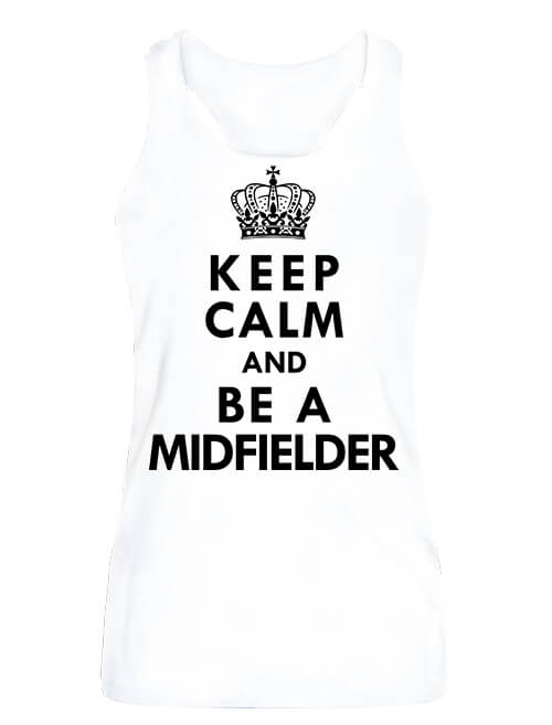 Női ujjatlan póló Keep calm midfielder fehér