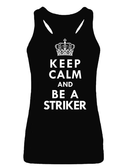 Női ujjatlan póló Keep calm striker fekete