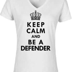 Keep calm defender – Női V nyakú póló