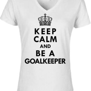 Keep calm Goalkeeper – Női V nyakú póló