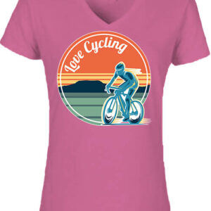 Love cycling – Női V nyakú póló