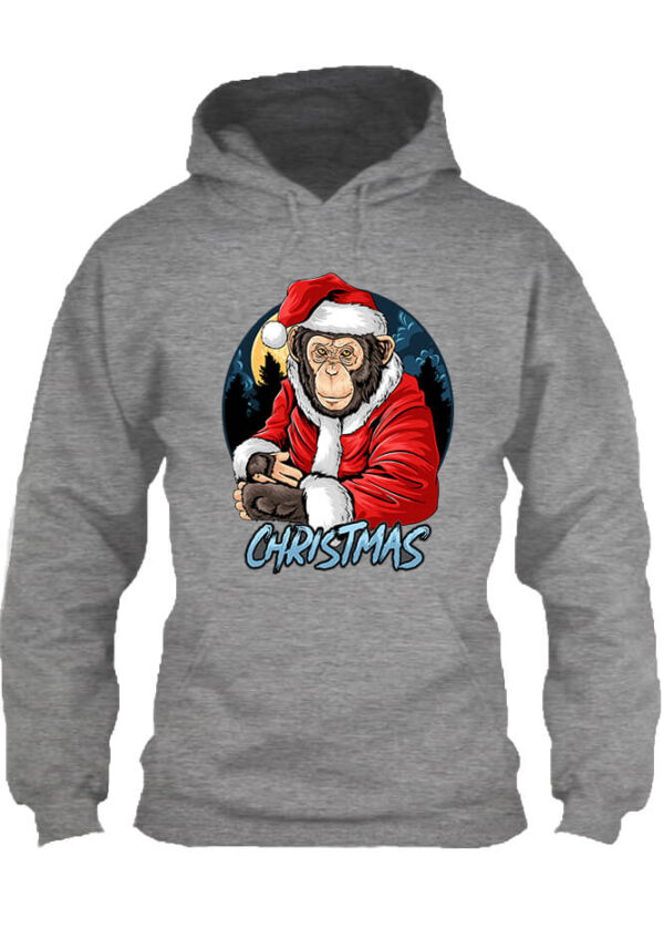 Pulóver Karácsonyi Mikulás majom szürke
