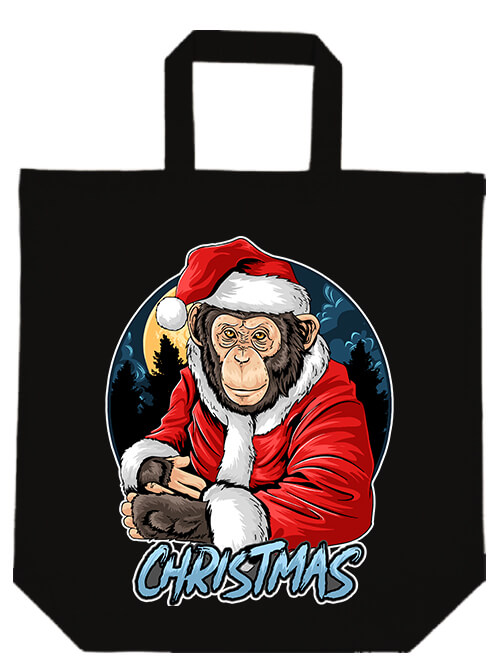 Rövid fülű táska Karácsonyi Mikulás majom fekete