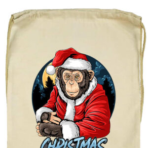Karácsonyi Mikulás majom- Basic tornazsák