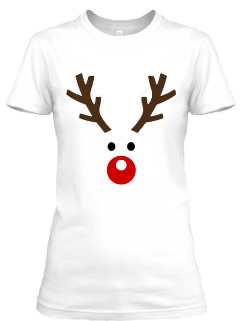 Női póló Karácsonyi rénszarvas fehér Karácsonyi rénszarvas - Női póló