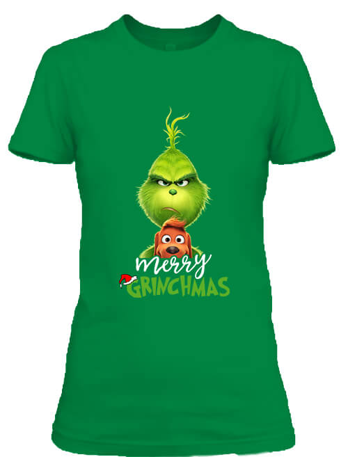 Női póló Merry Grinchmas élénkzöld