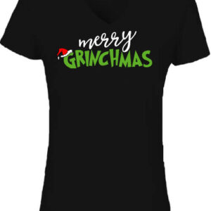 Boldog Karácsonyt Grincs – Női V nyakú póló