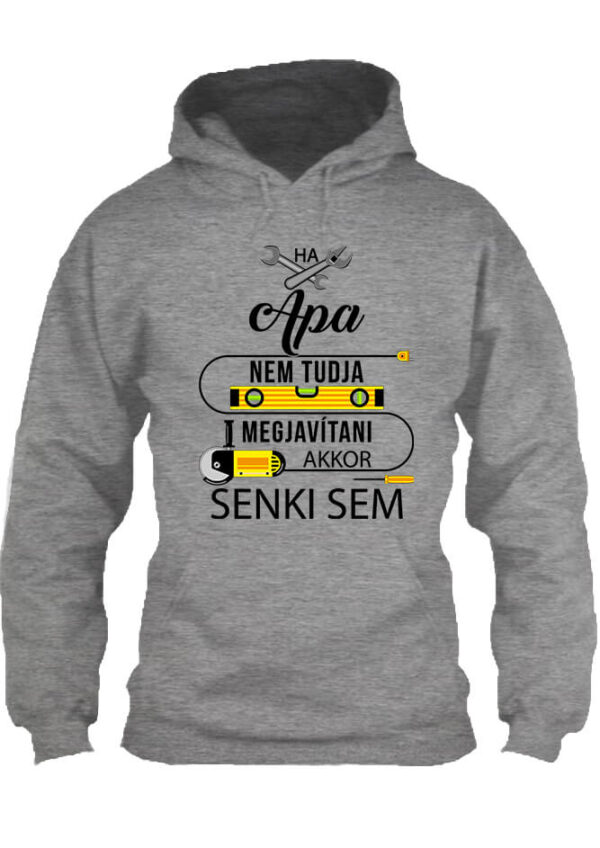 Pulóver Apa megjavítja szürke
