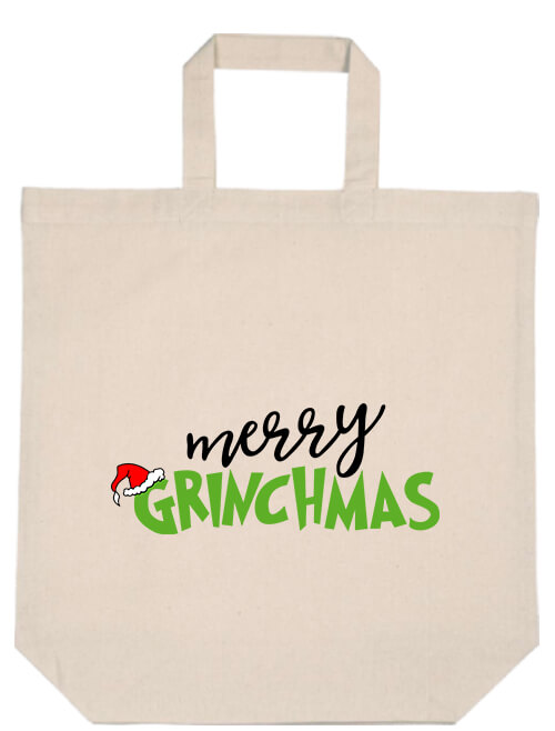Rövid fülű táska Boldog karácsonyt Grincs natúr