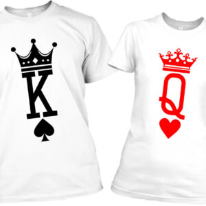 King queen – Páros póló fehér férfi S, női S akciós