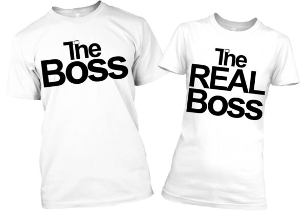 Páros póló the boss & real boss fehér