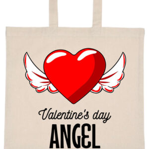 Valentine’s day angel – hosszú vagy rövid fülű vászontáska