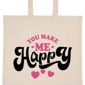You make me happy – hosszú vagy rövid fülű vászontáska