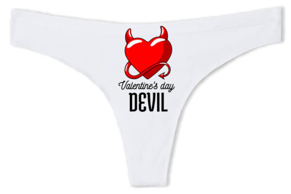 Tanga Valentine's day devil fehér