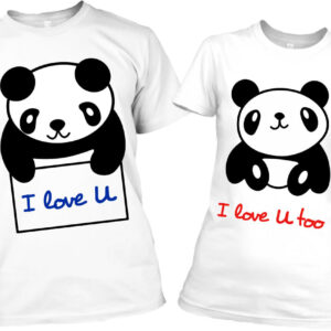 I love you & too panda – Páros póló