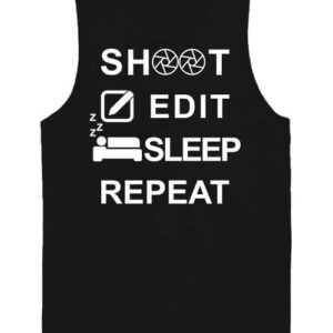 Shoot edit sleep repeat – Férfi ujjatlan póló