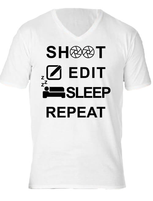 Shoot edit sleep repeat - Férfi V nyakú póló
