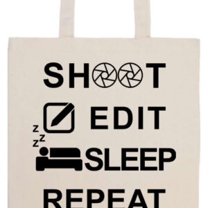 Shoot edit sleep repeat- Prémium hosszú fülű táska
