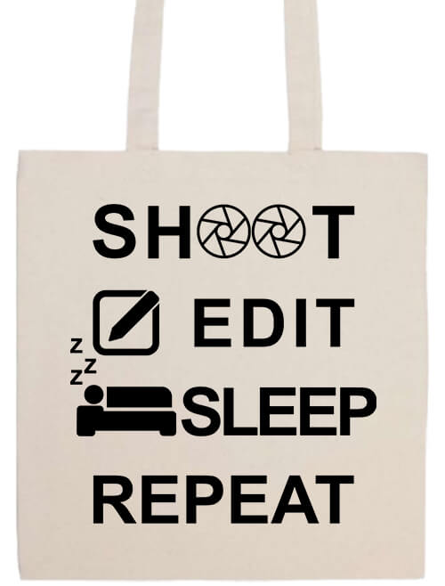Shoot edit sleep repeat- Basic hosszú fülű táska