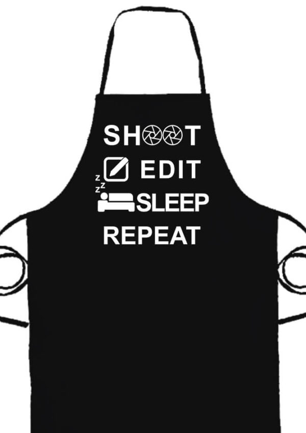 Shoot edit sleep repeat- Prémium kötény