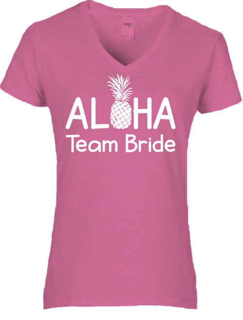 Aloha Team Bride - Női V nyakú póló