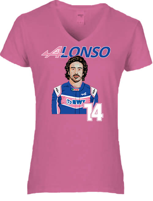 Fernando Alonso - Női V nyakú póló