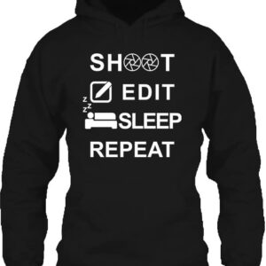 Shoot edit sleep repeat – Unisex kapucnis pulóver