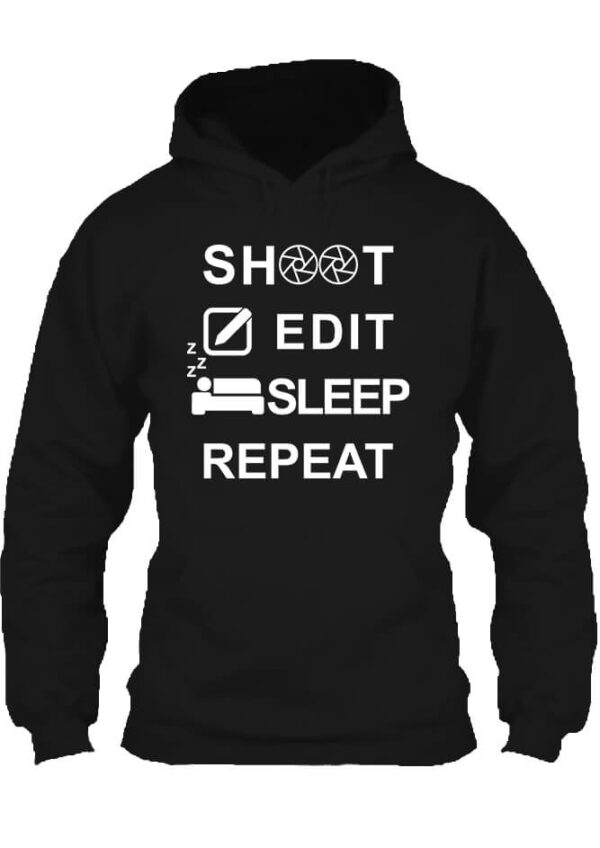 Shoot edit sleep repeat - Unisex kapucnis pulóver