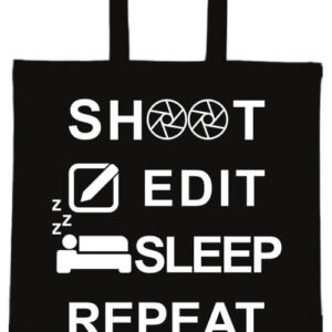 Shoot edit sleep repeat- Basic rövid fülű táska