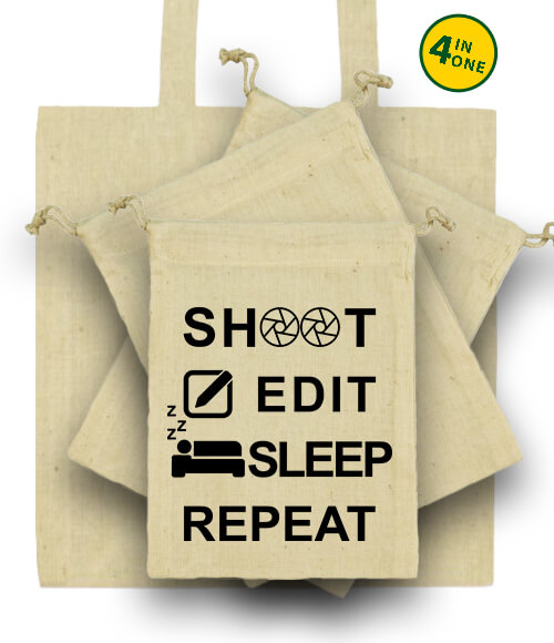 Shoot edit sleep repeat - Táska szett