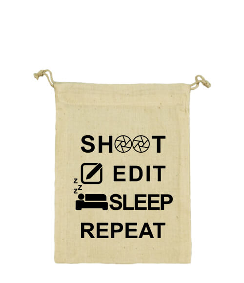 Shoot edit sleep repeat - Vászonzacskó kicsi