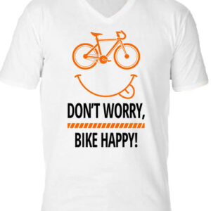 Don’t worry bike happy – Férfi V nyakú póló