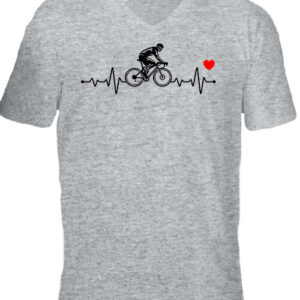 Biciklis EKG – Férfi V nyakú póló