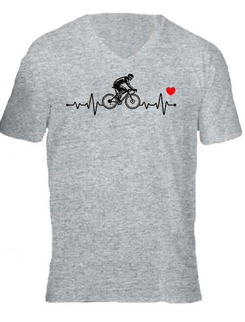 Biciklis EKG - Férfi V nyakú póló