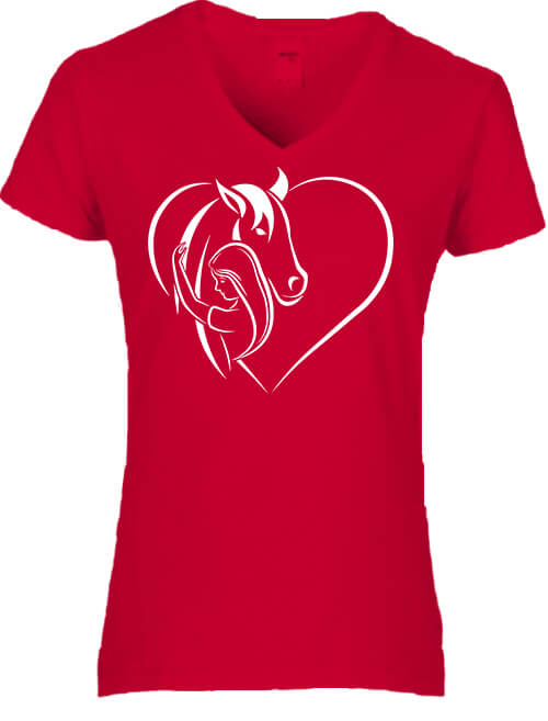 Horse love - Női V nyakú póló