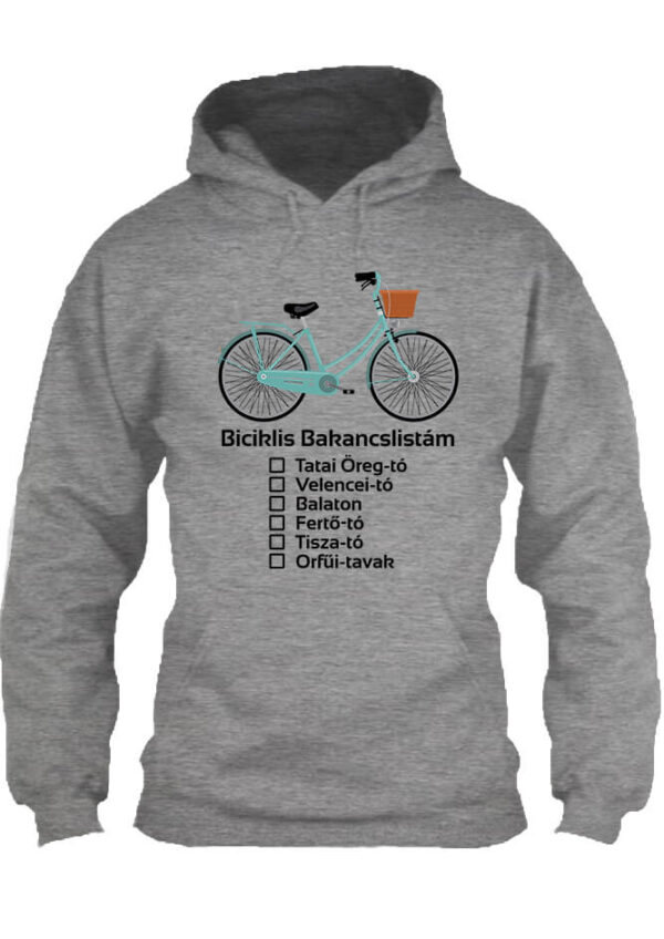 Biciklis bakancslista - Unisex kapucnis pulóver