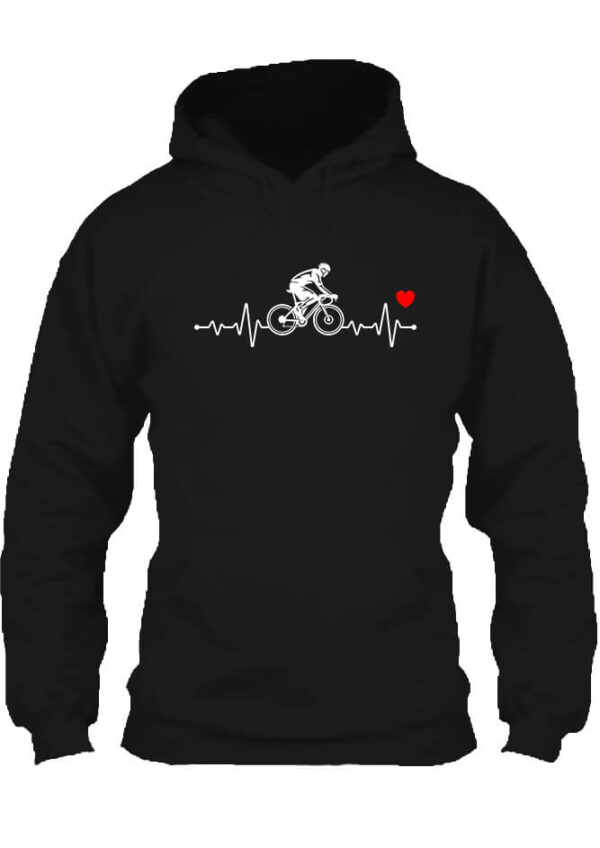 Biciklis EKG - Unisex kapucnis pulóver