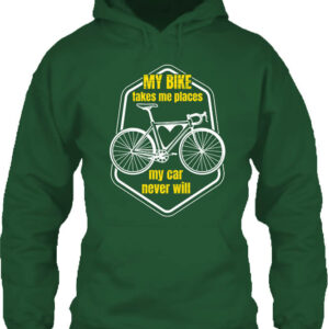 My bike takes me – Unisex kapucnis pulóver