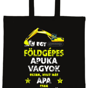 Földgépes apuka – hosszú vagy rövid fülű vászontáska