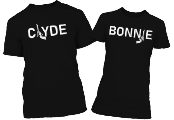 Bonnie és Clyde fekete páros póló