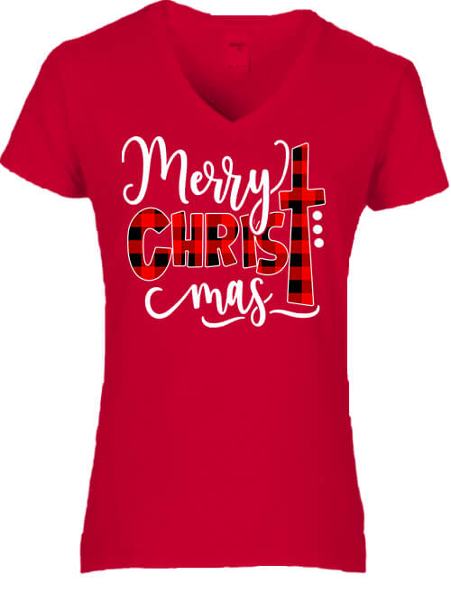 Merry Christ – Női V nyakú póló