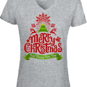 Merry Christmas – Női V nyakú póló