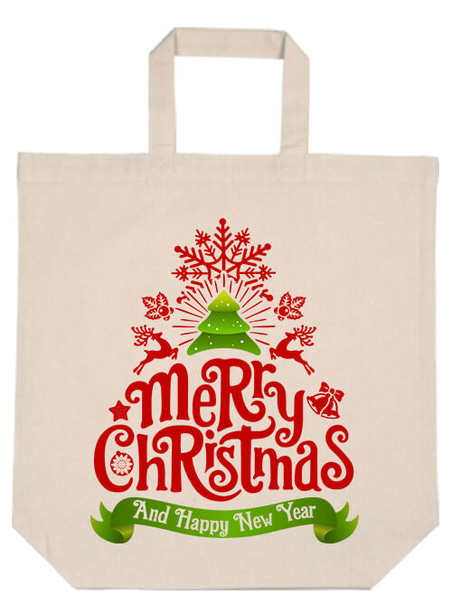 Merry Christmas- Basic rövid fülű táska